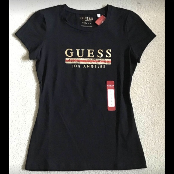 SOLD - Guess Sequin Logo Black Tee - NWT - Picture 9 of 11